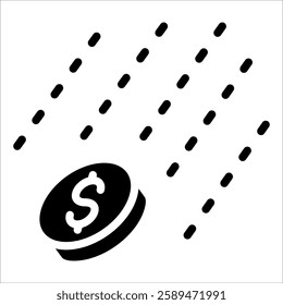 Money Rain Icon Element For Design
