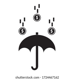 Money rain icon vector graphics