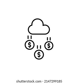 Money Rain Icon In Vector. Logotype