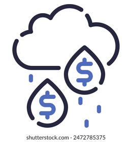 Dinero Icono de lluvia para Web, App, infografía, etc