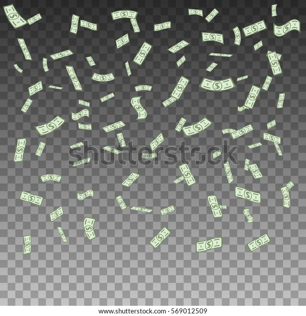 Money Rain Isolated On Transparent Background Stock Vector (Royalty