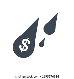 Money rain vector graphic icon.