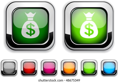Money realistic icons. Empty buttons included.