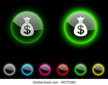Money realistic icons. Empty buttons included.