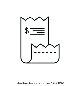 Money receipt icon. Simple vector illustration.