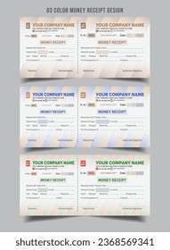 Money Receipt Template, professional and modern minimal business invoice template, bill, voucher, receipt, quotation, list, price list, money slip, deposit and withdrawal slip design template 