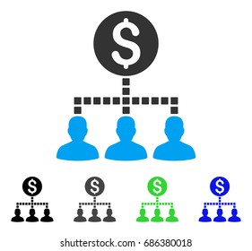 Money Recipients flat vector icon. Colored money recipients gray, black, blue, green pictogram versions. Flat icon style for graphic design.