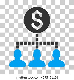 Money Recipients icon. Vector illustration style is flat iconic bicolor symbol, blue and gray colors, transparent background. Designed for web and software interfaces.
