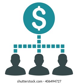 Money Recipients vector toolbar icon. Style is bicolor flat icon symbol, soft blue colors, white background, square dots.