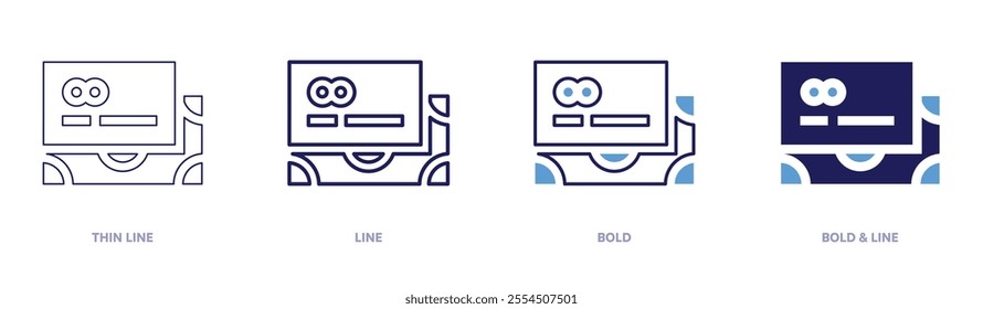 Money recognition icon in 4 different styles. Thin Line, Line, Bold, and Bold Line. Duotone style. Editable stroke.