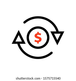 Money recycle vector icon in here