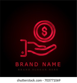 Money red chromium metallic logo