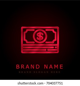 Money red chromium metallic logo