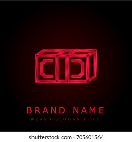 Money red chromium metallic logo