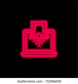 Money red glowing neon ui ux icon. Glowing sign logo vector