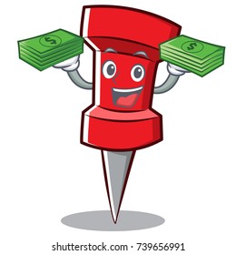 With money red pin character cartoon
