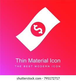 Money red and pink gradient material white icon minimal design