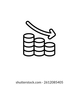 money reduction outline icon vector design good for web or mobile app