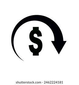 Money refund icon vector graphic.