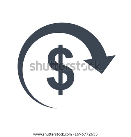 Money refund icon vector graphic.