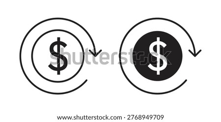 Money refund icon vector pictogram pack. icon vector template