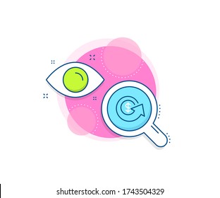 Money refund sign. Research complex icon. Dollar exchange line icon. Cashback symbol. Analytics or analysis banner. Dollar exchange sign. Vector