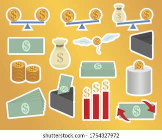 Money related illustration set　/　vector