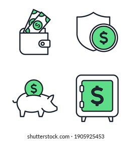 Money Related Vector Set Icon. Payment Money symbol pack vector illustration