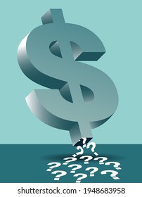 Money removes uncertainy is the theme of this financial graphic.  Can be used in a number of financial venues. 