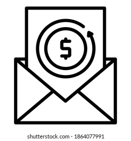 Money report icon. Outline money report vector icon for web design isolated on white background