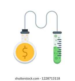 Money research flat vector icon.