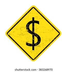 Money road sign