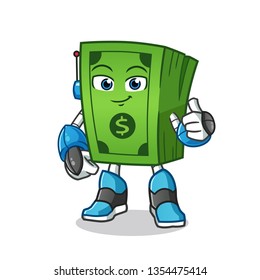 money robot mode mascot vector cartoon illustration