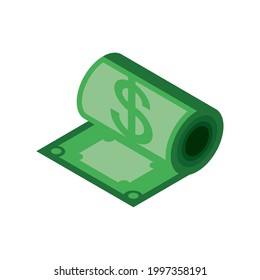 billete de banco aislado isométrico