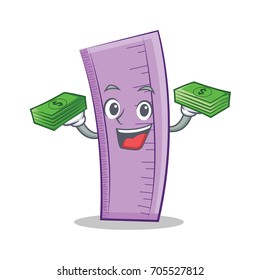 With money ruler character cartoon design
