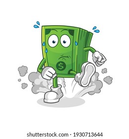 ilustración de dinero en ejecución. vector de caracteres