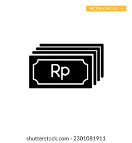Ilustración del diseño del vector del icono del glifo de la rupia del dinero