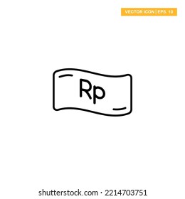 Ilustración del diseño del vector del icono de la rupia del dinero