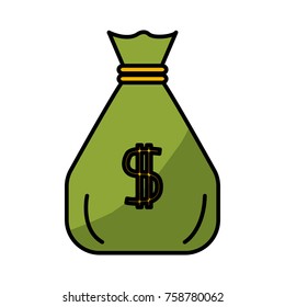 Money sack bag icon vector illustration graphic design