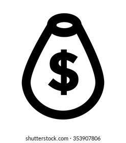 
Money Sack Bold Line Vector Icon
