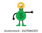 money sack characters shaking hands