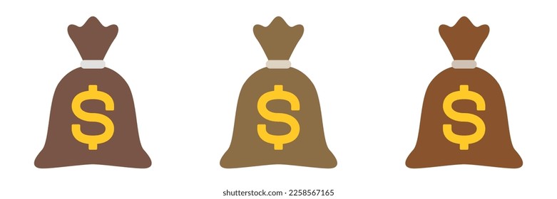 Money Sack in flat style isolated