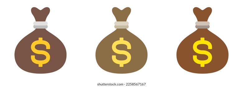 Money Sack in flat style isolated