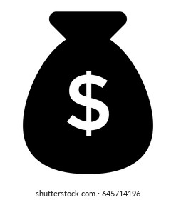 Money Sack Glyph Vector Icon