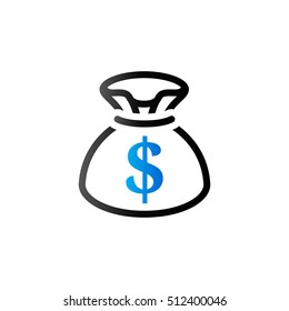 Money sack icon in duo tone color. Finance wealth banking