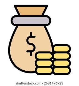 Elemento del icono del saco del dinero para el diseño