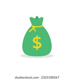 Money Sack Icon Flat Design.