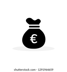 Money Sack Icon In Flat Style Vector For App, UI, Websites. Black Finance Icon Vector Illustration