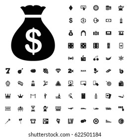 Money sack icon illustration isolated vector sign symbol. casino icons vector set. on white background