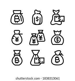 money sack icon or logo isolated sign symbol vector illustration - Collection of high quality black style vector icons
